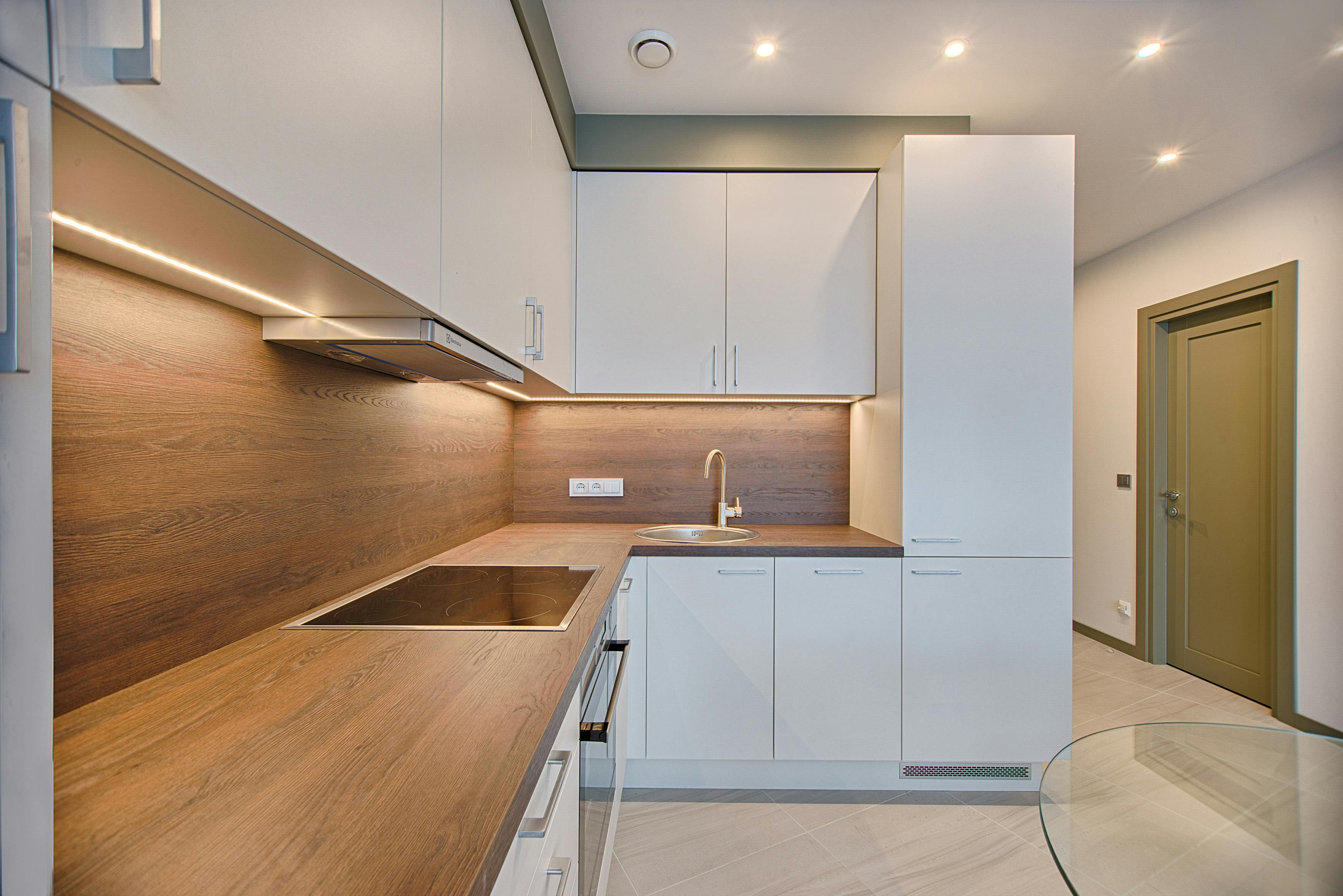A sleek and modern kitchen with an island